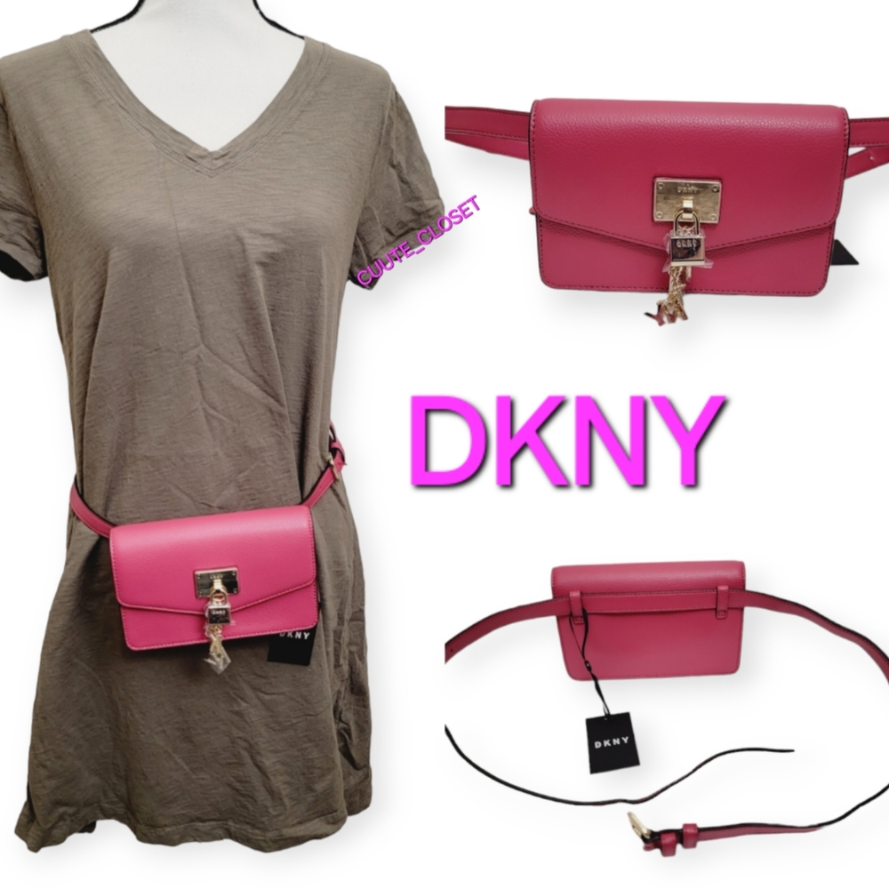 DKNY Elissa Leather Belt/waisted bag with dkny charms